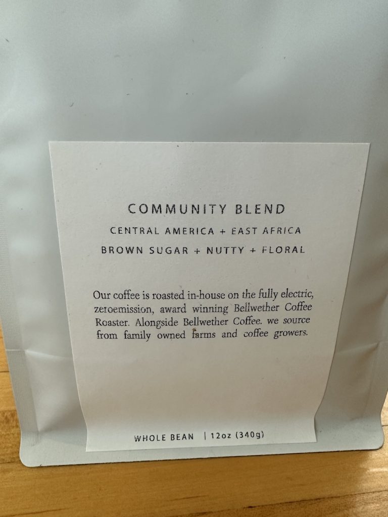 Community Blend coffee beans roasted on a Bellwether machine