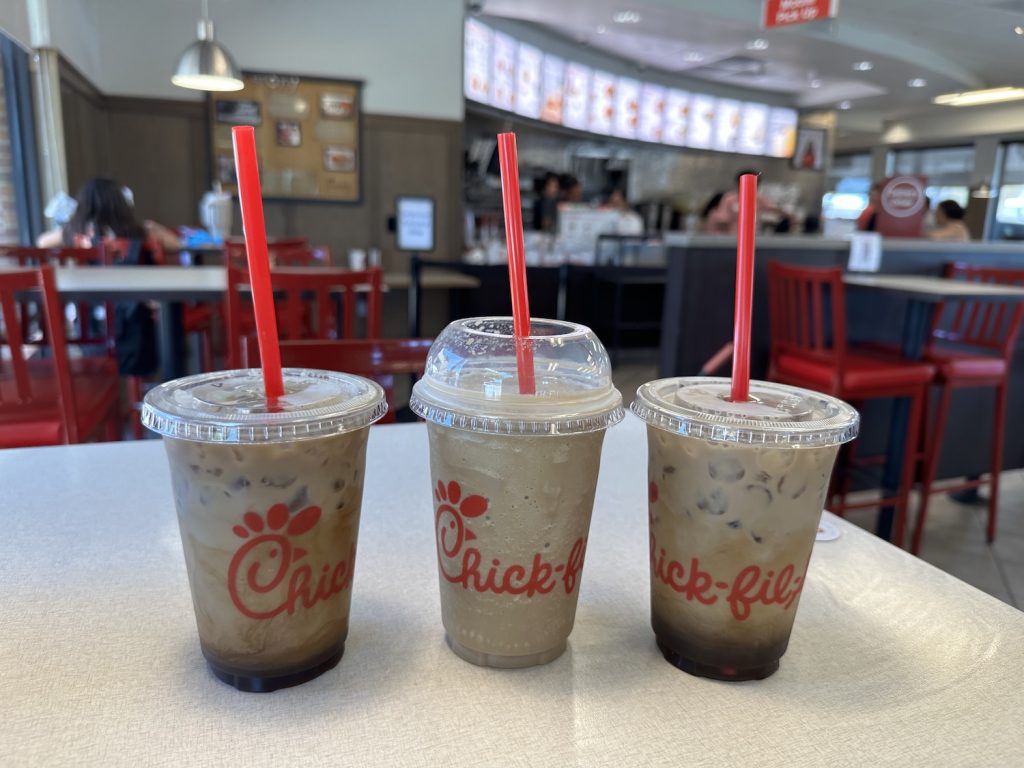 Chick-fil-A iced coffees