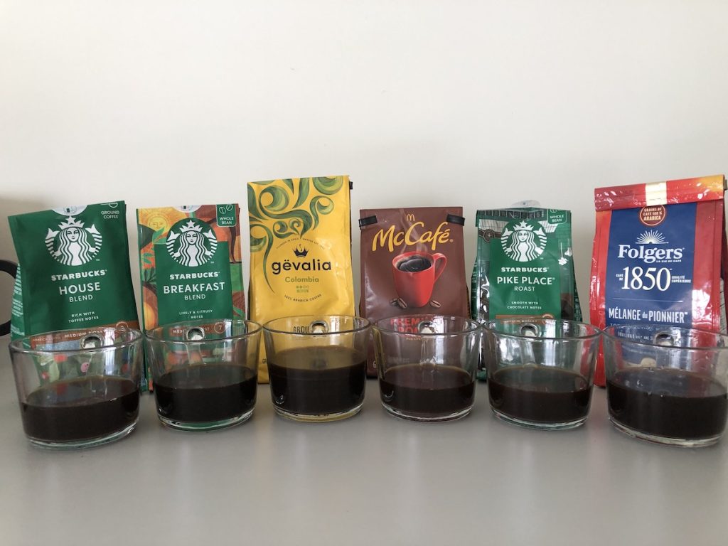 Gevalia coffee compared with starbucks, mcdonalds and folgers