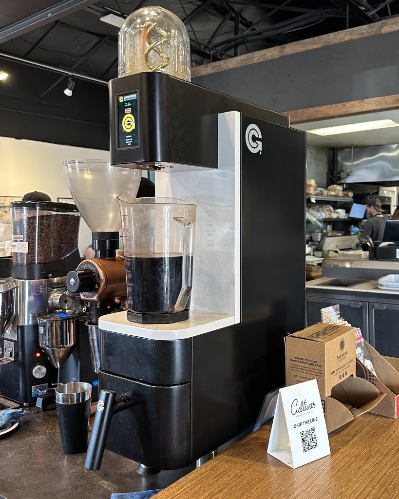 Ground Control commercial coffee brewer making coffee concentrate