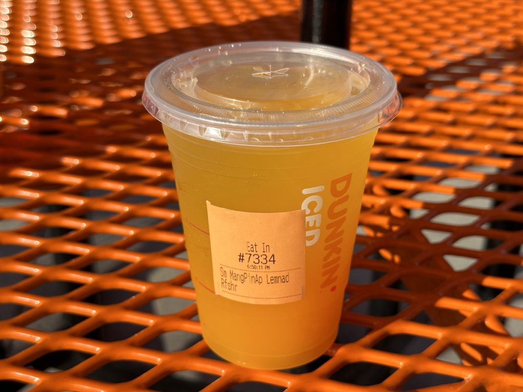 lemonade mango pineapple dunkin refresher