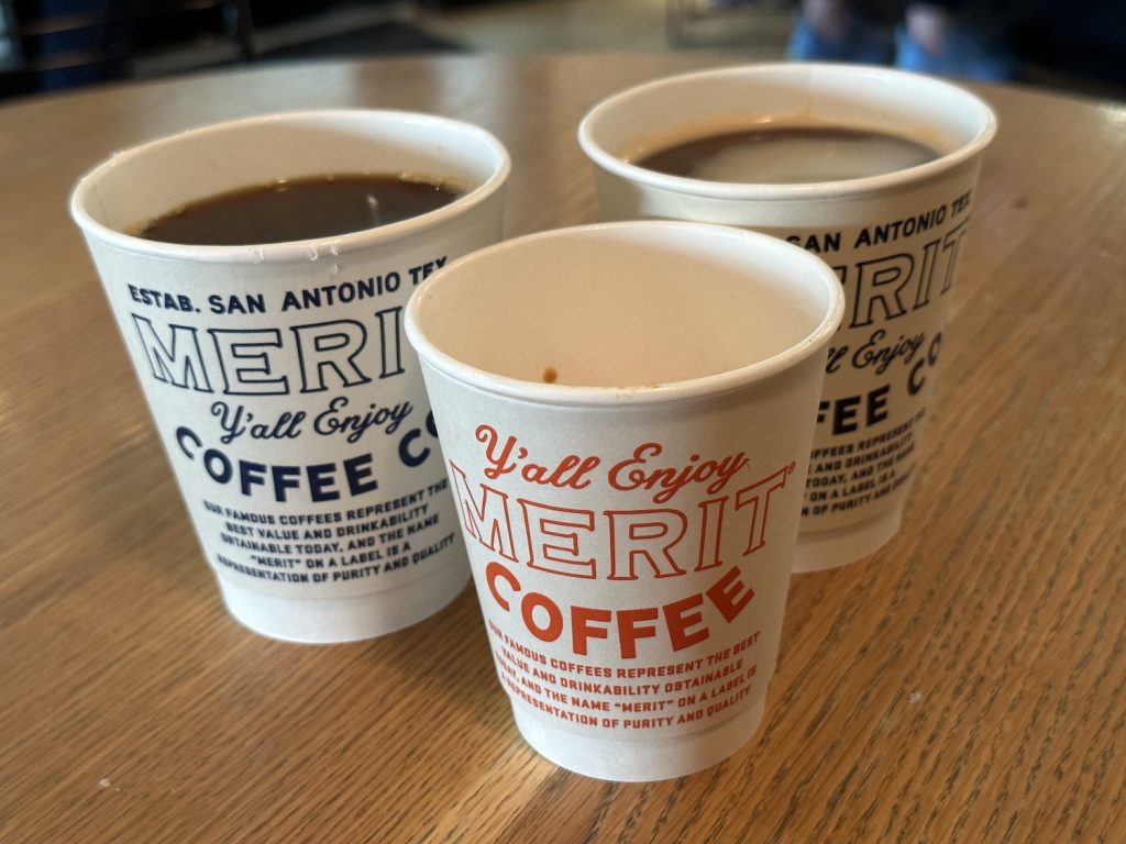 Merit coffee drip, Cortado and americano