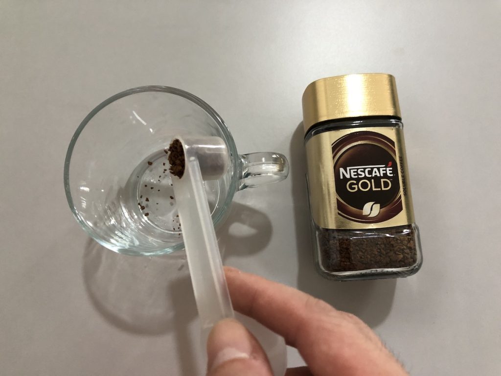 Making Nescafe Gold instant coffee