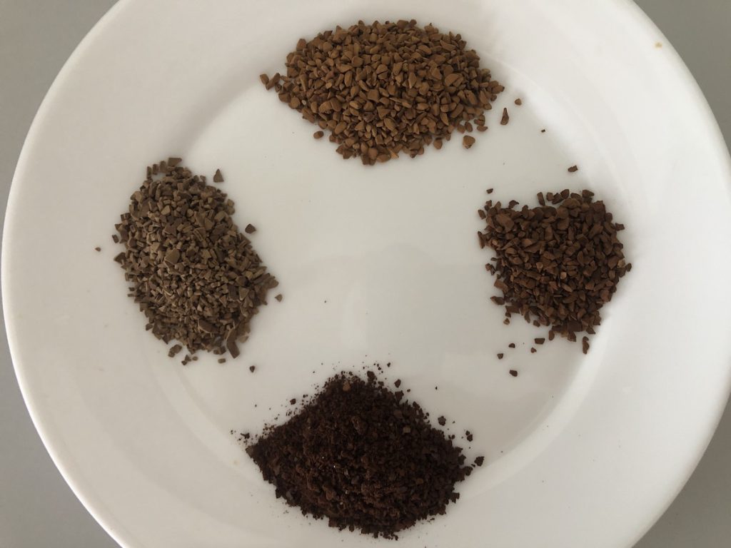 granules of different nescafe instant coffees compared