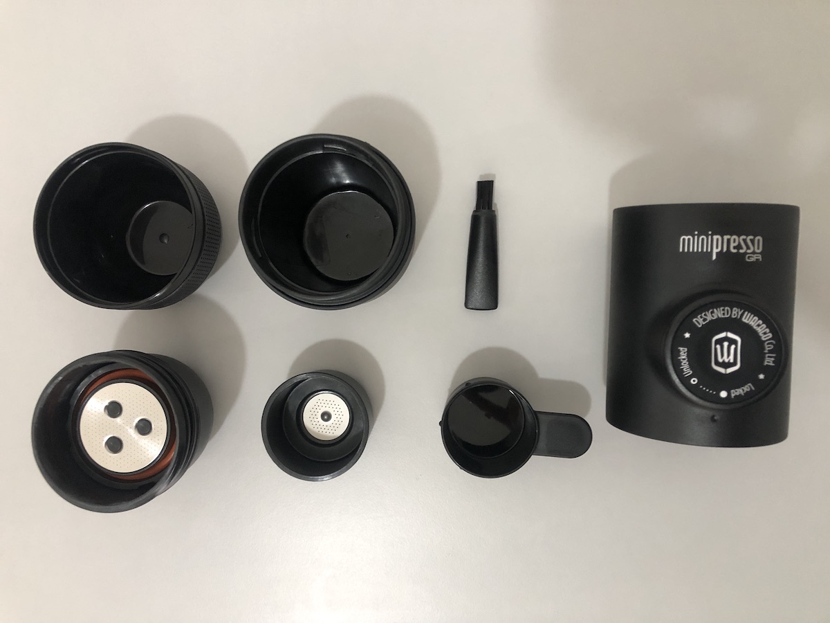 Wacaco Minipresso GR portable mini espresso machine my review, tips