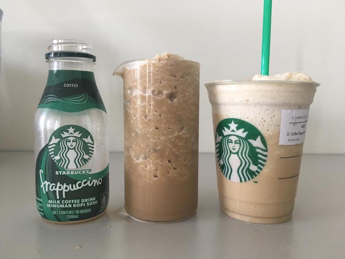 Starbucks Frappuccino Bottled version vs. Instore version (with photos)