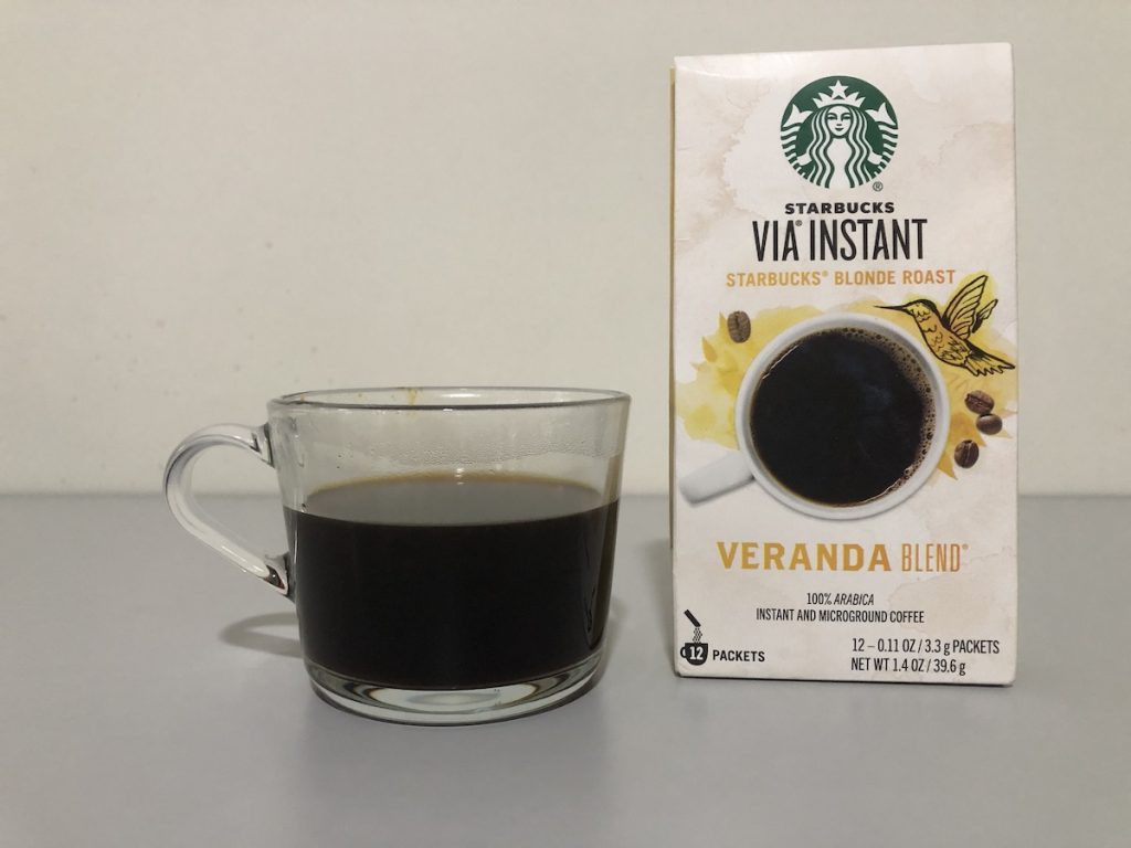 starbucks via instant coffee and cup of coffee