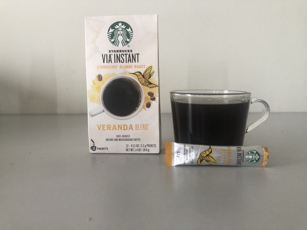 starbucks via instant veranda blend coffee and package